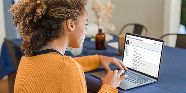 Female working on laptop